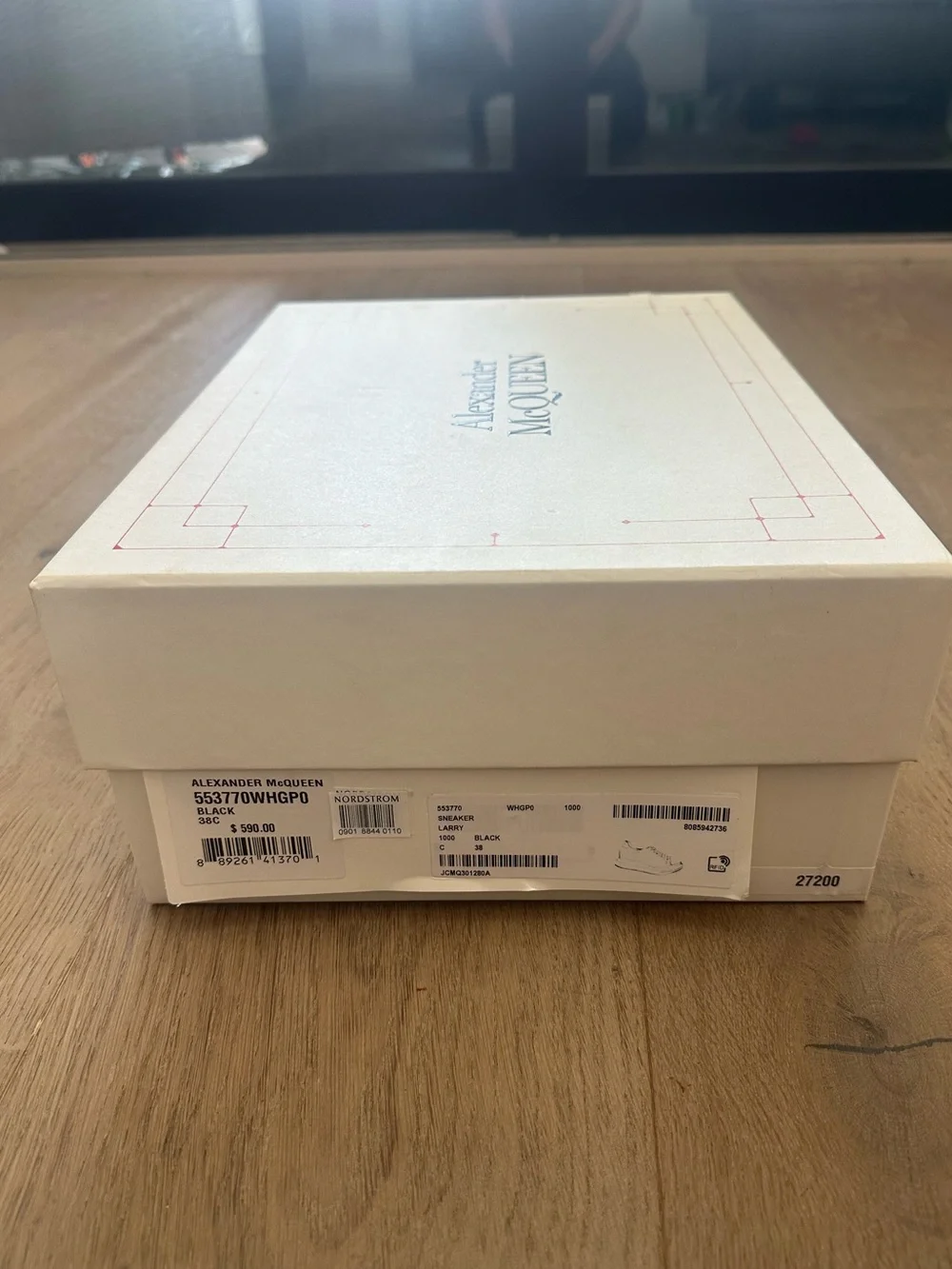 Alexander McQueen Empty Shoe Box with Original Tissue Paper Luxury Storage Displ
